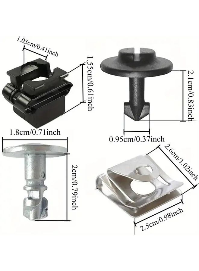 20 Pcs Black And Silvery Engine Mounting Kit Chassis Protection Screws Gearbox Cover Screws Guard Panel Decoration Screws Including Plastic Screws Plastic Nuts Metal Screws And Metal Clips For Audi A3 A4 A6 A8 - Image 2