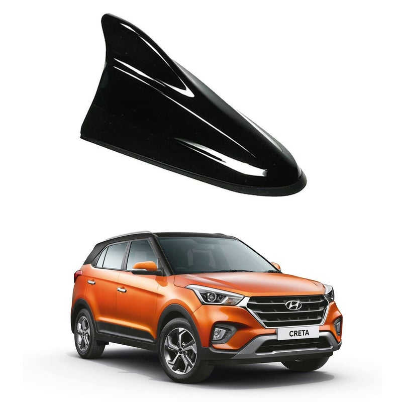 Oshotto Car Shark Fin Roof Antenna Car Antenna Radio FM/AM Car Decorate Compatible with Hyundai Creta (2015-2019) - (Black) - Image 1