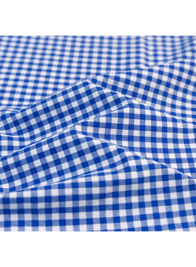 Limeng Pure Cotton Plaid Oxford Cloth Long-sleeve Shirt, Men's Business Casual Formal Wear, Wrinkle-free Dress Shirt, Blue Plaid, Size 41 - Image 3