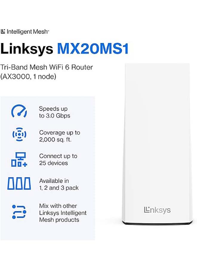لينكسيس نظام توجيه واي فاي لينكسيس أطلس 6، شبكة واي فاي منزلية، مزدوجة النطاق، تغطية 2,000 قدم مربع، 25+ جهاز، سرعات تصل إلى (AX3000) 3.0 جيجابت في الثانية - MX2000 حزمة واحدة - Image 2