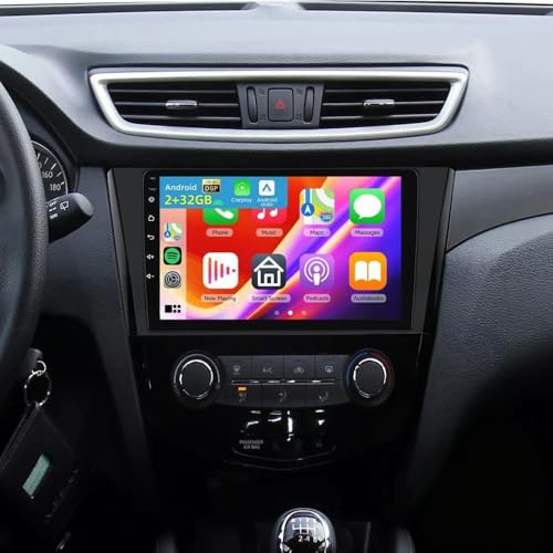 moseiny 10" Double Din Car Stereo Radio for Nissan Rogue X-Trail 2014 2015 2016 2017 2018 2019 Android 14 Car Radio Screen for Nissan Qashqai 2017-2019 with Wireless Carplay Android GPS Navigation 2+32G - Image 1