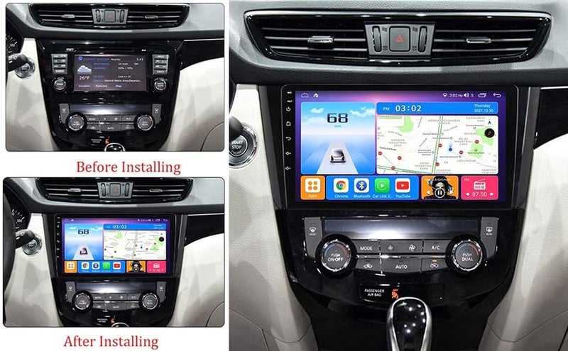moseiny 10" Double Din Car Stereo Radio for Nissan Rogue X-Trail 2014 2015 2016 2017 2018 2019 Android 14 Car Radio Screen for Nissan Qashqai 2017-2019 with Wireless Carplay Android GPS Navigation 2+32G - Image 4
