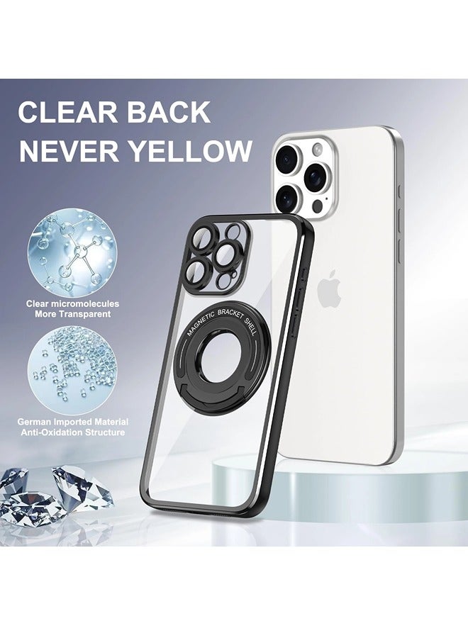 iPhone 15 Pro Max Case, Clear Magnetic Phone Cases with Camera Lens Protector [Compatible with MagSafe] Soft TPU Slim Shockproof Protective Cover Women
