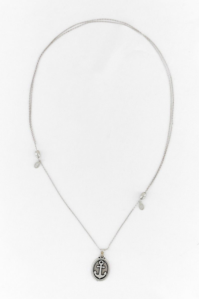 ALEX AND ANI Women Anchor Charm Expandable Necklace, Sliver  - Image 2