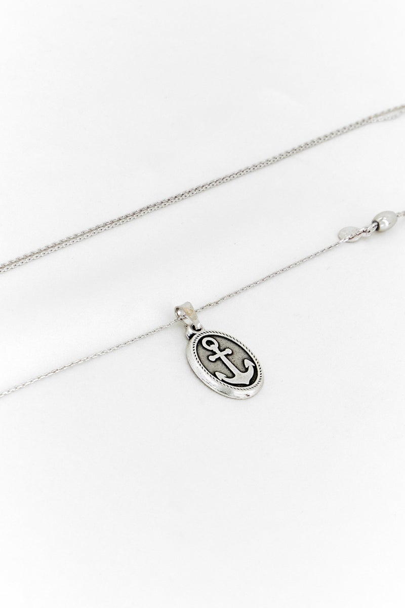 ALEX AND ANI Women Anchor Charm Expandable Necklace, Sliver  - Image 3