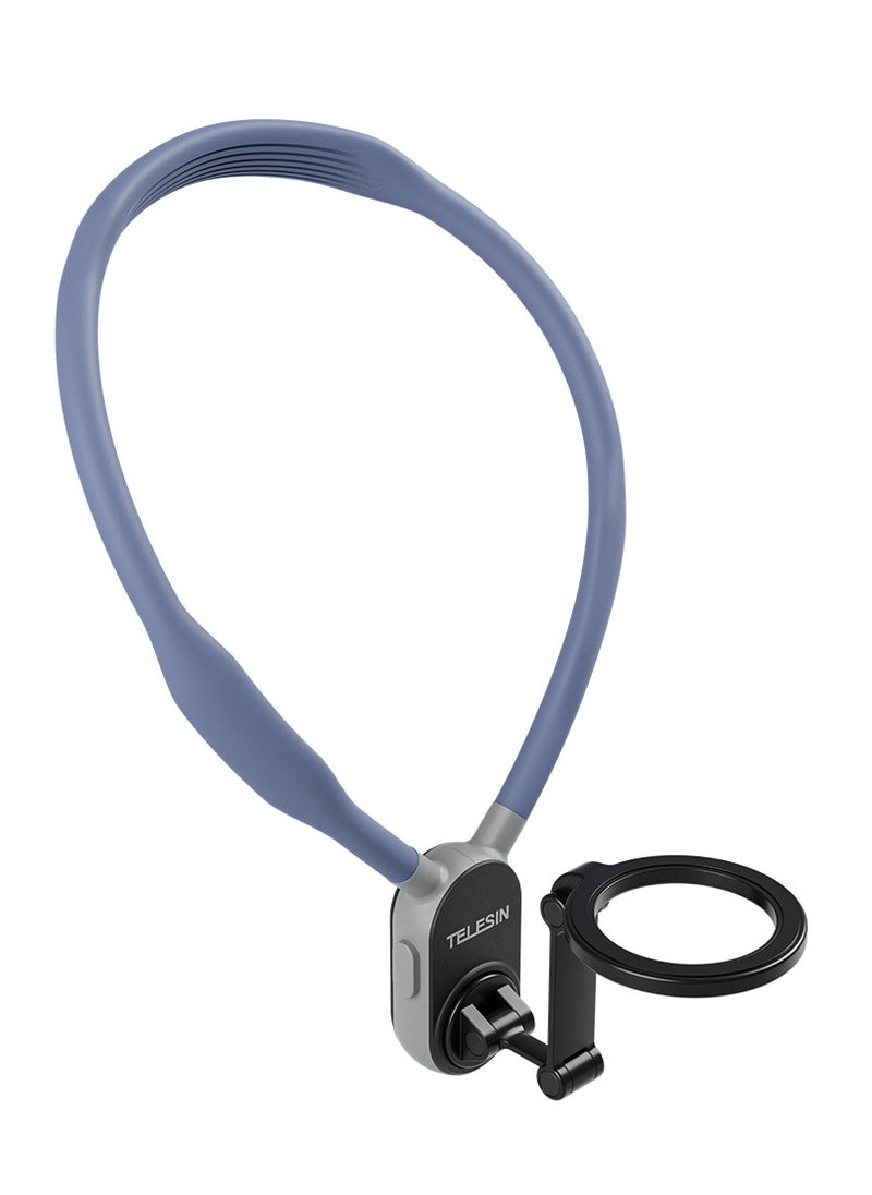 TELESIN - Magnetic Neck Mount for Phones, Cell Phone Holder Stand Hanging on Neck POV/Vlog Selfie Hand Free Necklace Phone Strap Video Recording for iPhone 15 14 13 12 Series Android Phones (Purple) - Image 1