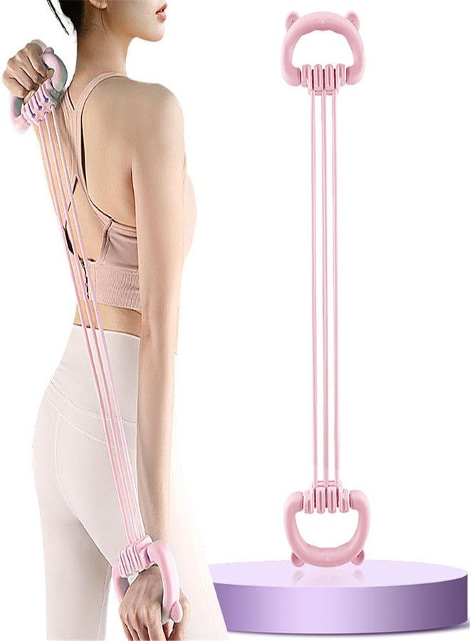 Price Xes Resistance Bands with Handles, Adjustable Figure 8 Exercise Bands Set 15-90LBS, 6 Tube Heavy Duty Workout Bands for Women, Home Gym, Physical Therapy, Strength Training & Full Body Fitness (Pink) - Image 1