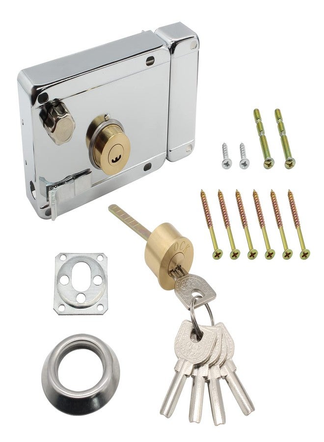 LDEXIN Home Safety Vertical Keyway Cylinder Deadbolt Rim Lock Set Exterior Door Anti-Theft Door Locks, Right Opened - Image 1