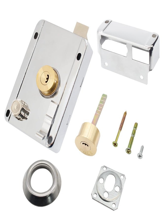 LDEXIN Home Safety Vertical Keyway Cylinder Deadbolt Rim Lock Set Exterior Door Anti-Theft Door Locks, Right Opened - Image 2