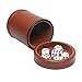 RERIVER PU Leather Dice Cup Set with Lid Dark Brown Felt Lining Quiet Shaker Cup Includes 6 Dot Dice for Liars Dice Farkle Yahtzee Board Games 1 Pack - Image 2