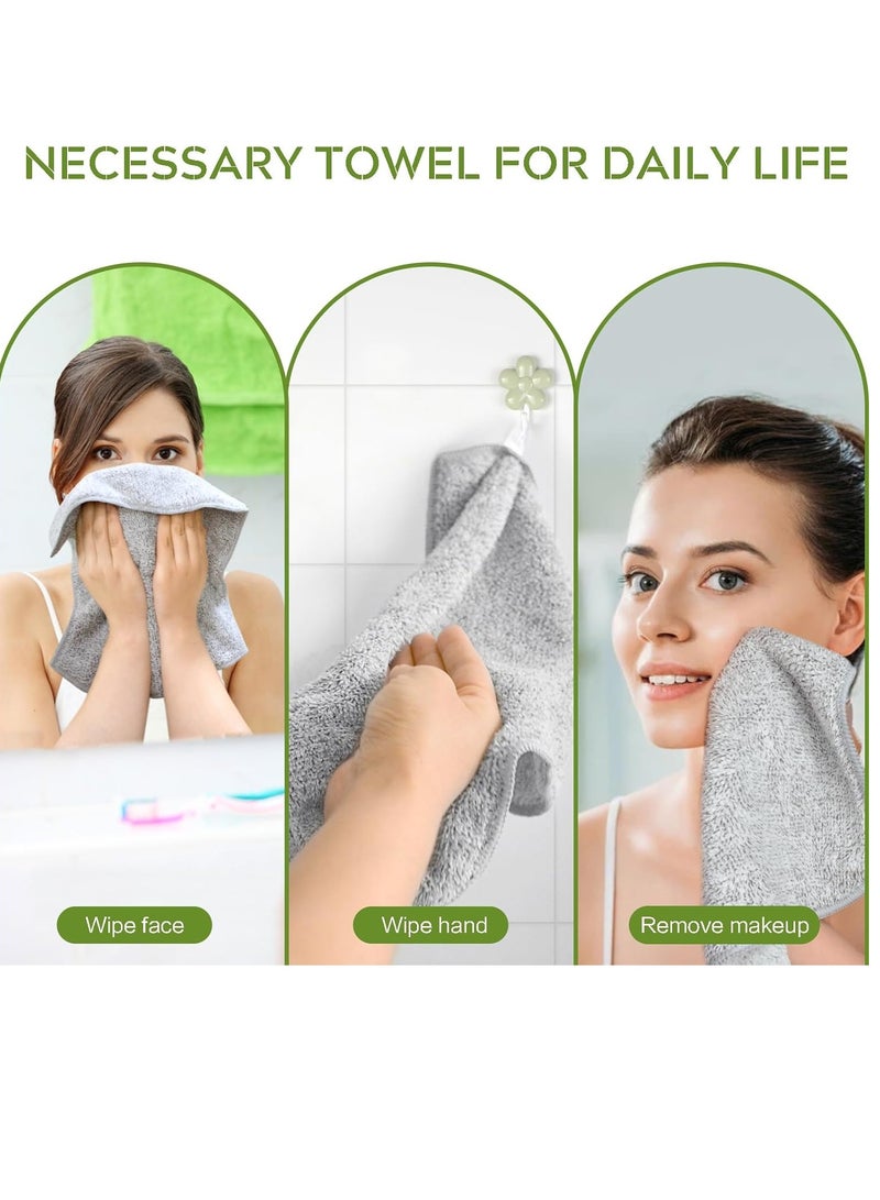 Sinland منشفة وجه ميكروفايبر من SINLAND فائقة النعومة، قماش غسل الوجه، قماش للوجه للاستحمام 12 إنش × 12 إنش 6 عبوات رمادي - Image 3