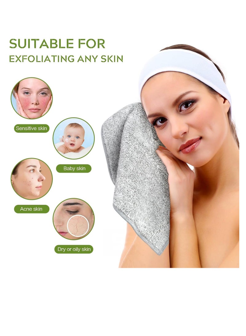 Sinland منشفة وجه ميكروفايبر من SINLAND فائقة النعومة، قماش غسل الوجه، قماش للوجه للاستحمام 12 إنش × 12 إنش 6 عبوات رمادي - Image 2