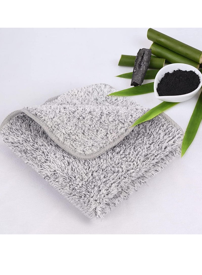 Sinland منشفة وجه ميكروفايبر من SINLAND فائقة النعومة، قماش غسل الوجه، قماش للوجه للاستحمام 12 إنش × 12 إنش 6 عبوات رمادي - Image 4