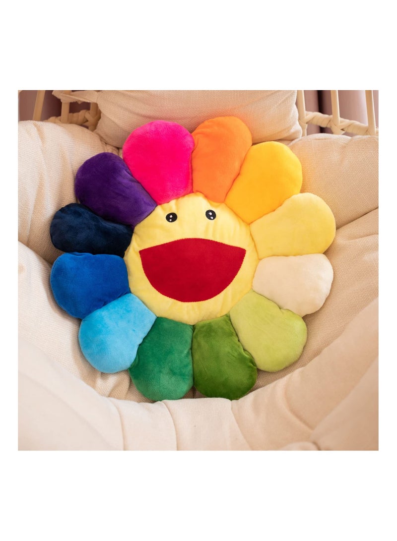 Sunflower Flower Plush Pillow, Soft and Comfortable Smiley Cushion Colorful Sun for Home Bedroom Shop Restaurant Decor  - Image 2