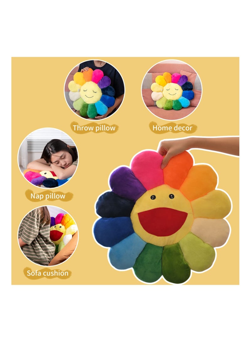 Sunflower Flower Plush Pillow, Soft and Comfortable Smiley Cushion Colorful Sun for Home Bedroom Shop Restaurant Decor  - Image 3