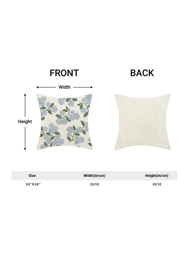 AEIOAE Spring Pillow Covers 20x20 Inch Set of 2, Green Blue Hydrangea Flower Throw Pillows Case,Floral Summer Outdoor Seasonal Decorative Farmhouse Decor Cushion Covers for Home Sofa Bed Couch - Image 5