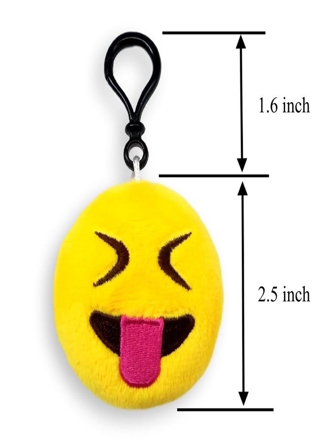 OHill 60 Pack Mini Plush Emoticon Keychain Mini Pillows Key Ring for Birthday Event Party Favors Supplies - Image 2