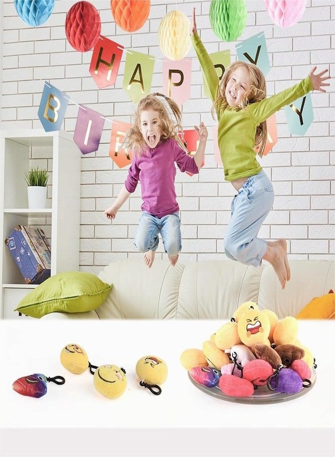OHill 60 Pack Mini Plush Emoticon Keychain Mini Pillows Key Ring for Birthday Event Party Favors Supplies - Image 5