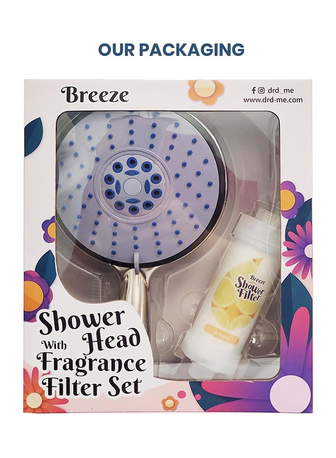 Home Pro Home Pro Breeze Shower head with Filter with Vitamin C, Helps Dry Skin And Hair Loss, with Lemon Scent | Fragrance  - Image 3