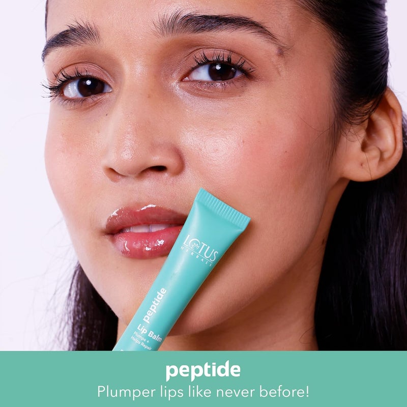 LOTUS HERBALS Lotus Herbals Peptide Lip Balm with SPF 15 for Dry and Chapped Lips Repairs and Plumps Skin Glossy Finish With Hyaluronic Acid and Vitamin E No Tint Vanilla Scent Vegan For Men and Women Transparent 10gm  - Image 2