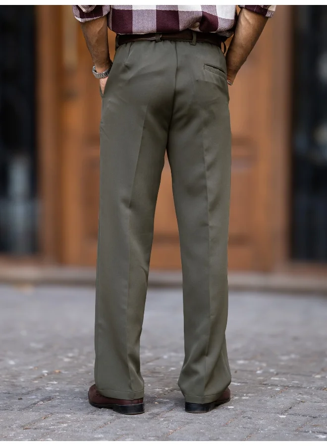 Maniac  Maniac Mens Solid Mist Green Woven Fabric Korean Trouser for Men | Best Price UAE