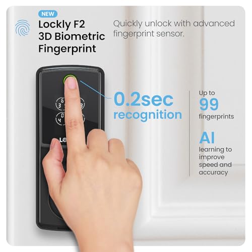 Lockly Secure Pro (2025 Latest Version), Smart Lock with Built-in Wi-Fi, New-Gen Fingerprint Door Lock, Keyless Entry Deadbolt, PIN Genie Keypad, Auto Lock, App Remote Control, Easy Installation - Image 5