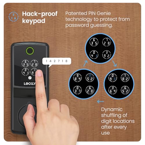 Lockly Secure Pro (2025 Latest Version), Smart Lock with Built-in Wi-Fi, New-Gen Fingerprint Door Lock, Keyless Entry Deadbolt, PIN Genie Keypad, Auto Lock, App Remote Control, Easy Installation - Image 4