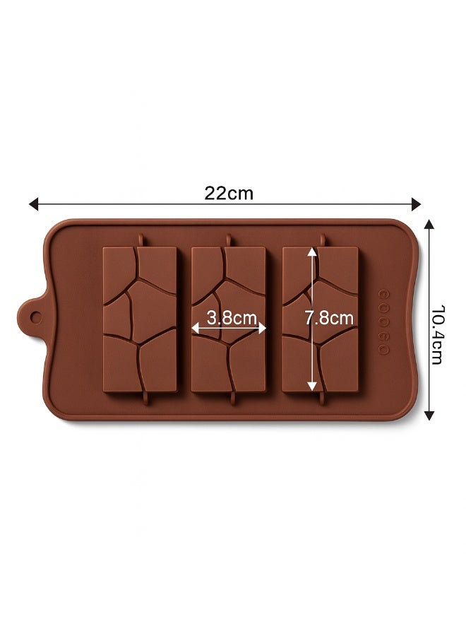مجموعة قوالب الشوكولاتة المصنوعة من السيليكون، مكونة من قطعتين - تصميم حجري غير لاصق ومتشقق، قوالب سيليكون للشوكولاتة والحلوى والثلج والجيلي والصابون - قابلة لإعادة الاستخدام، آمنة غذائيًا، مقاومة للحرارة، سهلة التنظيف - Image 5