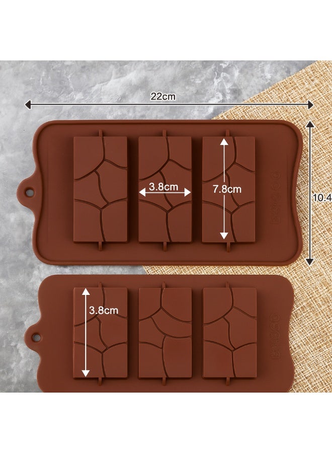 مجموعة قوالب الشوكولاتة المصنوعة من السيليكون، مكونة من قطعتين - تصميم حجري غير لاصق ومتشقق، قوالب سيليكون للشوكولاتة والحلوى والثلج والجيلي والصابون - قابلة لإعادة الاستخدام، آمنة غذائيًا، مقاومة للحرارة، سهلة التنظيف - Image 4