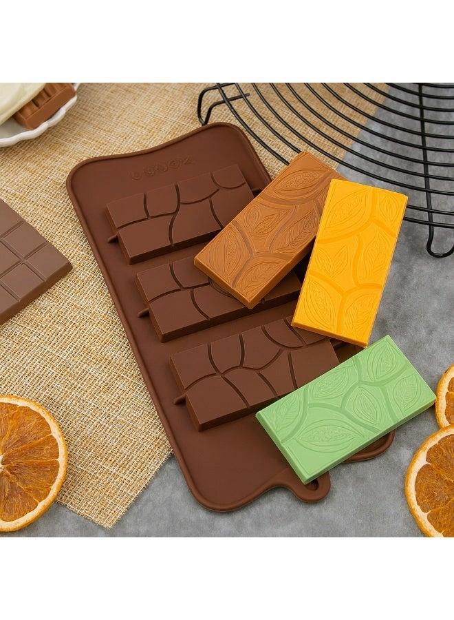مجموعة قوالب الشوكولاتة المصنوعة من السيليكون، مكونة من قطعتين - تصميم حجري غير لاصق ومتشقق، قوالب سيليكون للشوكولاتة والحلوى والثلج والجيلي والصابون - قابلة لإعادة الاستخدام، آمنة غذائيًا، مقاومة للحرارة، سهلة التنظيف - Image 1
