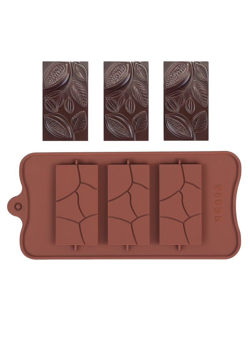 مجموعة قوالب الشوكولاتة المصنوعة من السيليكون، مكونة من قطعتين - تصميم حجري غير لاصق ومتشقق، قوالب سيليكون للشوكولاتة والحلوى والثلج والجيلي والصابون - قابلة لإعادة الاستخدام، آمنة غذائيًا، مقاومة للحرارة، سهلة التنظيف - Image 2