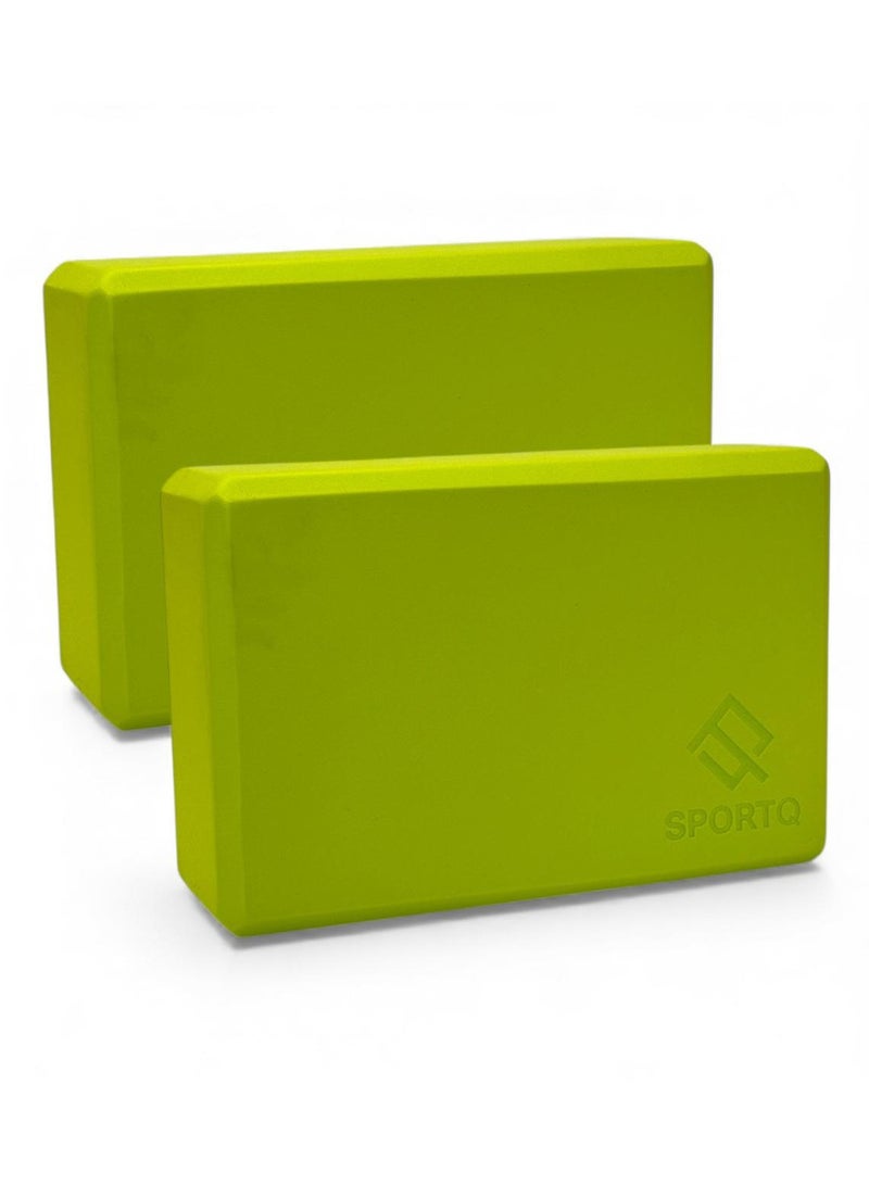 سبورت كيو قطعتين مكعب كتلة يوغا من سبورت كيو ®️ من اسفنج ايفا عالي الكثافة، غير قابل للانزلاق، مناسب للمنزل وصالة الالعاب، لتحسين التمدد لتمارين اليوغا/ بيلاتس/اللياقة البدنية - Image 1