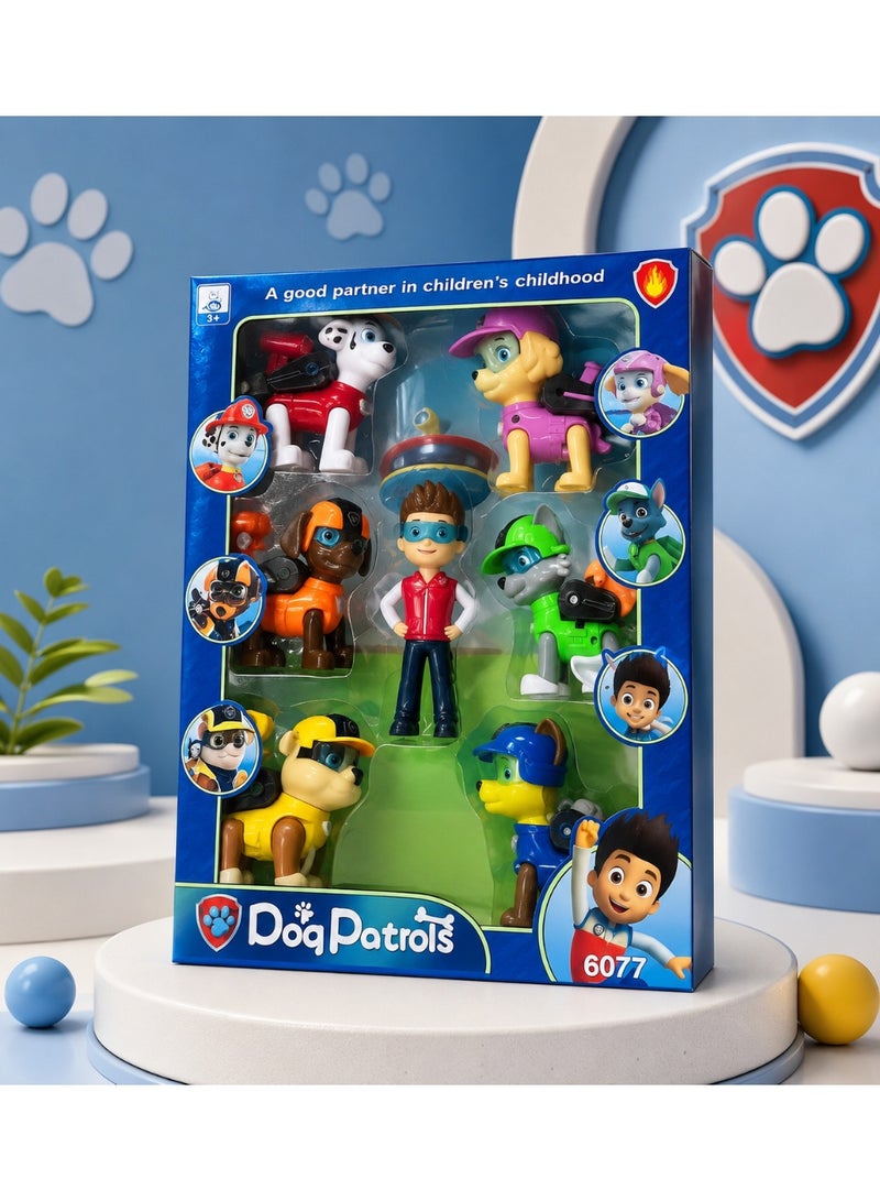 Dog Patrols Action Figure Playset for Kids, Complete Heroic Pups & Leader Toy Set - Image 2