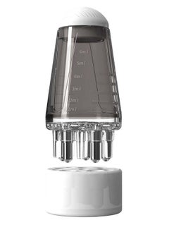 BONITO Hair Oil Applicator,Dual Application Scalp Oil Comb Applicator Hair Root Comb Bottle Bathroom Ball Hair Oil Applicator Home Essential Oil Bottle Hair Care Accessory for Various Liquids (Grey)  - Image 1