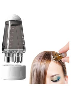 BONITO Hair Oil Applicator,Dual Application Scalp Oil Comb Applicator Hair Root Comb Bottle Bathroom Ball Hair Oil Applicator Home Essential Oil Bottle Hair Care Accessory for Various Liquids (Grey)  - Image 2