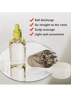 BONITO Hair Oil Applicator,Dual Application Scalp Oil Comb Applicator Hair Root Comb Bottle Bathroom Ball Hair Oil Applicator Home Essential Oil Bottle Hair Care Accessory for Various Liquids (Grey)  - Image 5