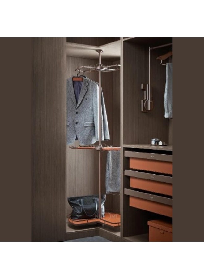 eurocliq 360Rotating Corner Coat and Clothes Rack  Multifunctional Wardrobe Hanger for Closet Storage, Space-Saving Trouser and Garment Organizer  - Image 1