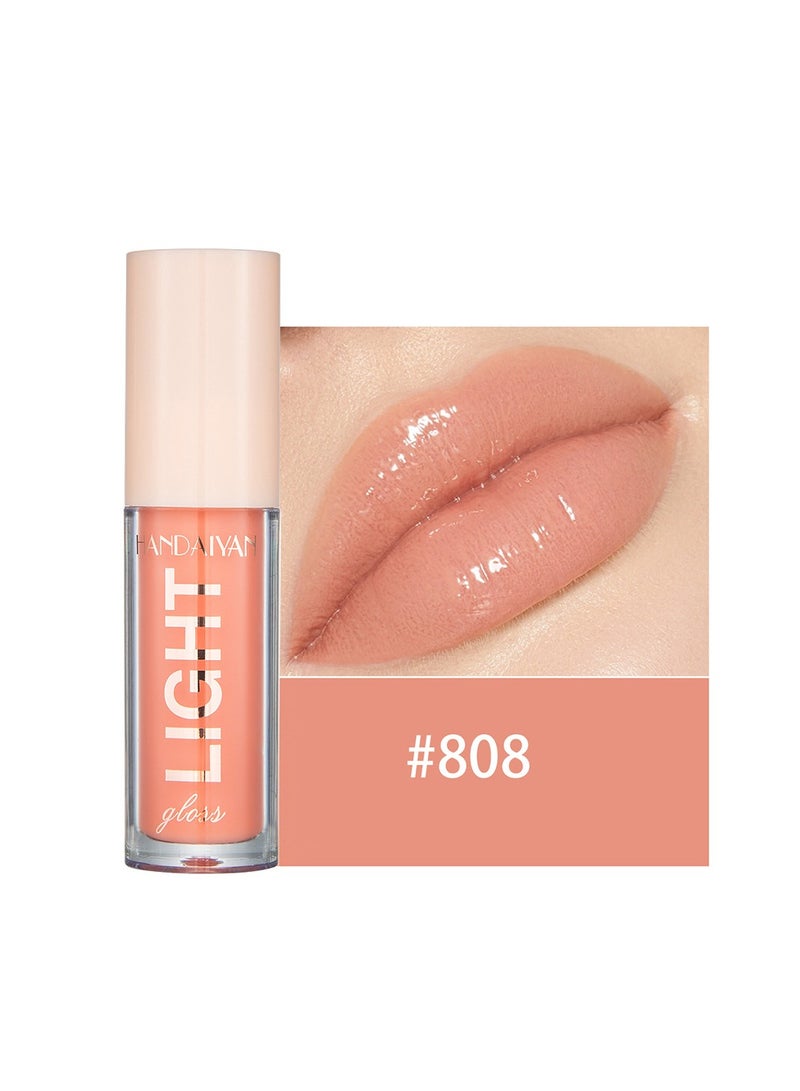 هاندايان ملمع شفاه جيلي مرطب، يدوم طويلاً، عالي اللمعان، بقع خفيفة، لامع للغاية، بلسم زيت ملون، معالجة الشفاه، توهج زجاجي، لمعان، مكياج، لون مشرق، رافع، العناية بالشفاه للنساء والفتيات - Image 1