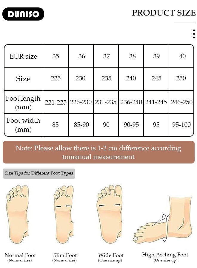DUNISO Women's Soft-soled Sneakers Low Top Walking Shoes for Lady Comfortable Lace Up Fashion Casual Shoes for Indoor Outdoor Travel Work and Breathable Running Shoes - Image 4