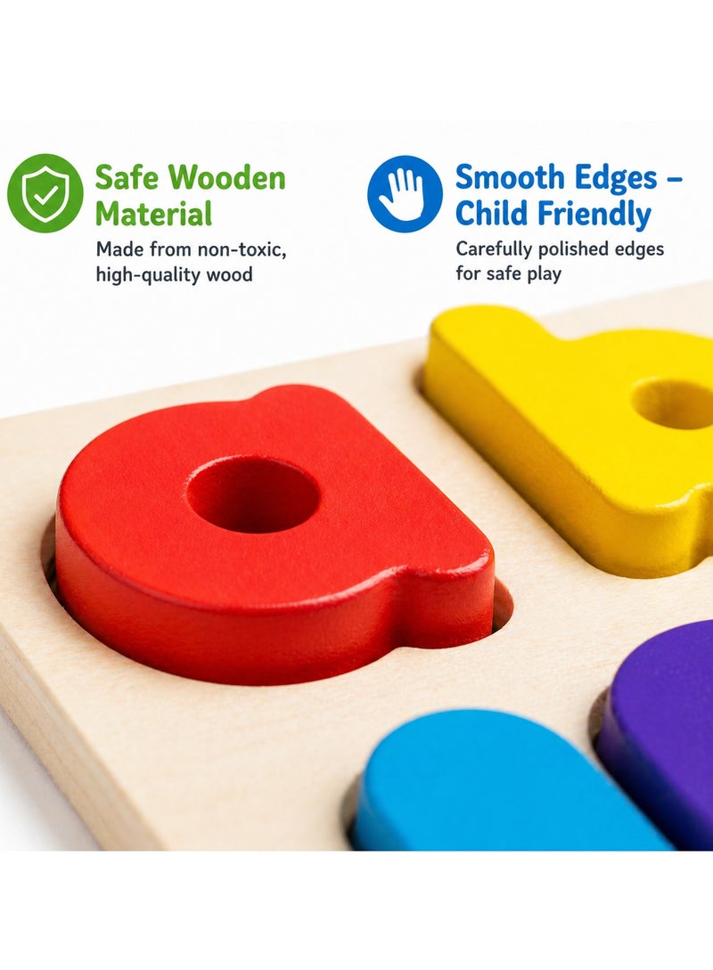 Lukadah Wooden Shape Sorting Puzzle Board for Toddlers in Mixed Designs | Montessori Learning Toy | Alphabet, Numbers, Shape, Matching Game | Color & Shape Recognition Learning Game | Early Brain Development Preschool Toy, Educational Toys for Kids Age 2, 3, 4 Years - Image 5