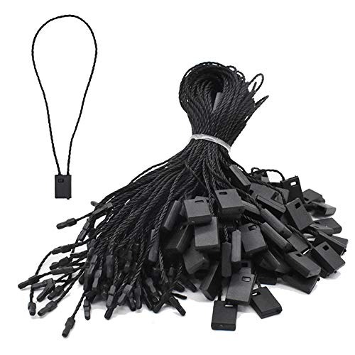 brandless 7 Inch Hang String Tag Fasteners Nylon Snap Lock Pin Loop Fastener Hook Ties 1000Pcs (Black) - Image 1