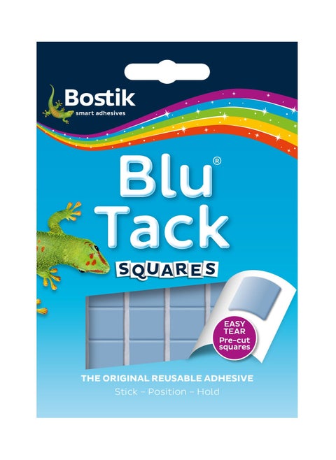 Blu Tack Squares, Multipurpose Reusable Adhesive, Clean, Safe & Easy to Use, Non-Toxic, 45g