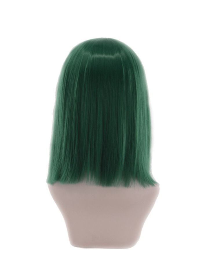 إستيل شعر مستعار نسائي بوب مستقيم باروكات شعر مستعار اصطناعي للحفلات باللون الأخضر الداكن - Image 5