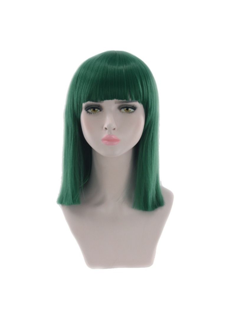 إستيل شعر مستعار نسائي بوب مستقيم باروكات شعر مستعار اصطناعي للحفلات باللون الأخضر الداكن - Image 2