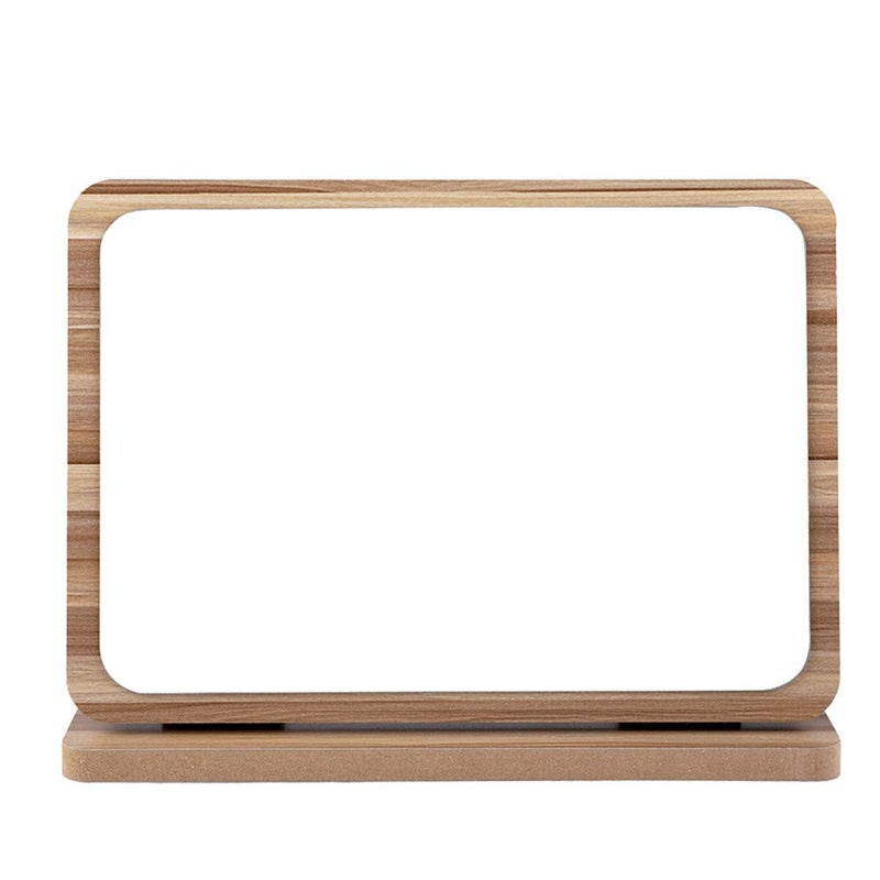 Aestivate Rectangle Compact Table Mirror Standing Wood Framed Mirror Desktop Mirror 90 Degree Rotating Mirror for Makeup Cosmetic (Vertical Rectangle) - Image 1