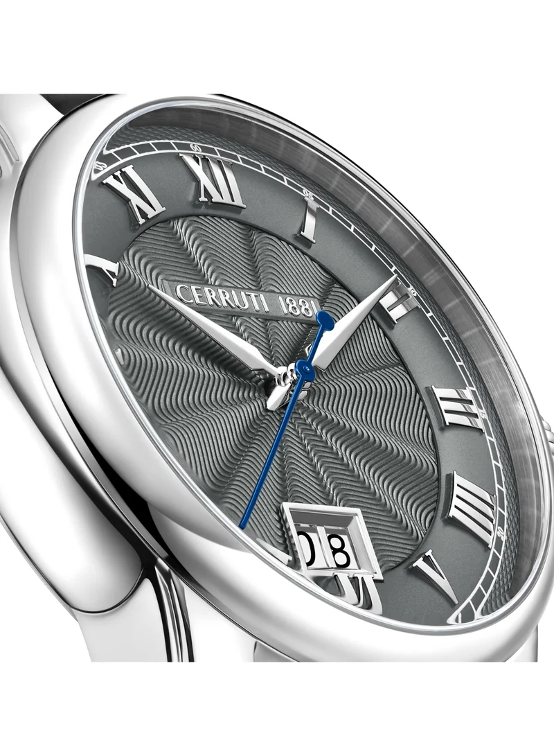 شيروتي 1881 Balvano 41mm Men's Analog Watch with Black Genuine Leather Strap