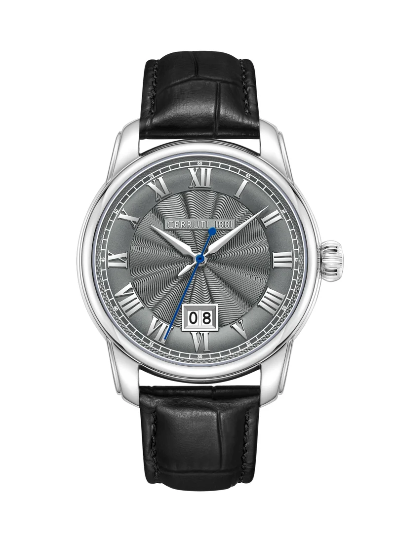 شيروتي 1881 Balvano Men's 41mm Watch with Sapphire Coated Glass, Cool Grey Dial & Genuine Leather Strap