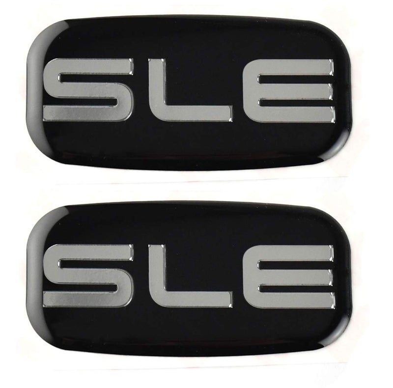 2X SLE Emblems 3D Nameplate Sticker Replacement for GMC Chevrolet Sierra Suburban Yukon 1500 2500 3500 15036134 ChromeBlack