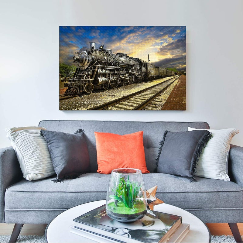 Buhoet Jigsaw Puzzles 1000 Pieces for Adults - Train Landscape - Wooden Puzzle - Unique Suitable for Teenagers and Adults, Home Decoration(75x50cm) - Image 2
