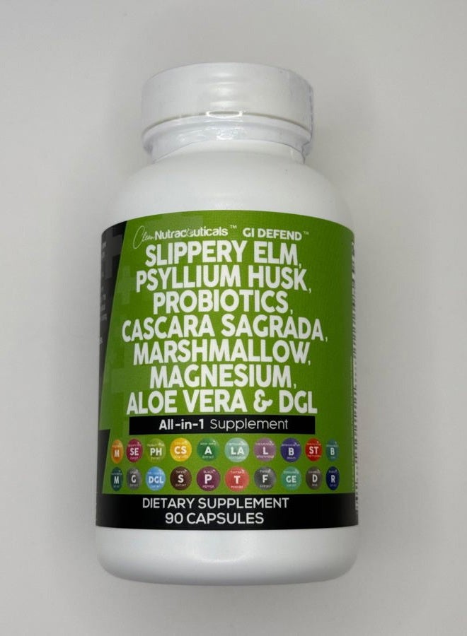 Clean Nutraceuticals Slippery Elm Psyllium Husk Pre Probiotic Digestive Gut Health Supplement with Aloe Vera Cascara Sagrada Marshmallow Root DGL Licorice Senna Extract - Image 5